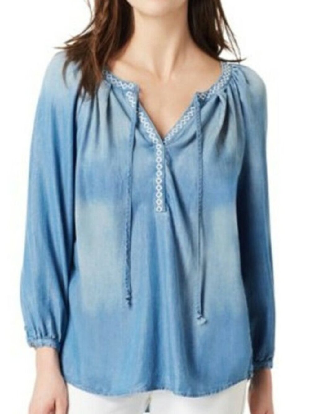 Vintage America Blues Carmella Embroidered Tunic Bohemian Coastal Women's XL NWT